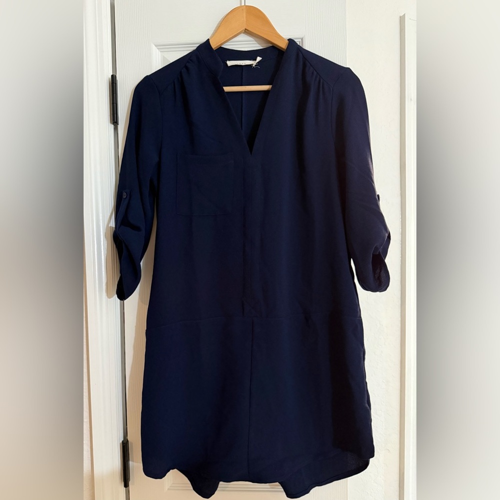 Lush Midnight Blue Shirt Dress
